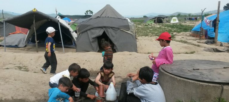 Vluchtelingenkamp Griekenland met kinderen