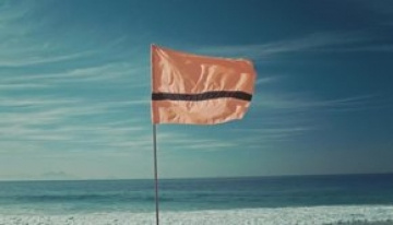 vlag wappert op het strand
