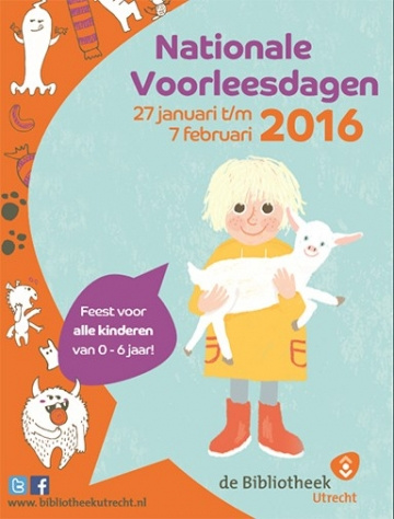 meisje houdt lammetje vast op de poster