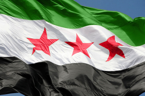 wapperende vlag van syrie